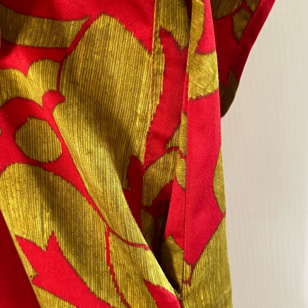 Natori Private Luxuries Red & Gold Kaftan Caftan Size L Elegant Loungewear - Picture 4 of 5